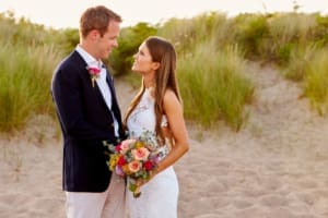 Cape Cod MA Waterfront Wedding DJ Wedding with Ocean backdrop at Cape Cod Wedding