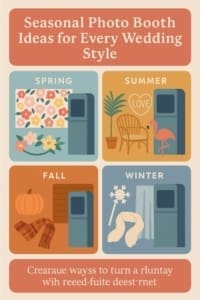 Creative ways to style your wedding photo booth to match the season and your wedding theme
